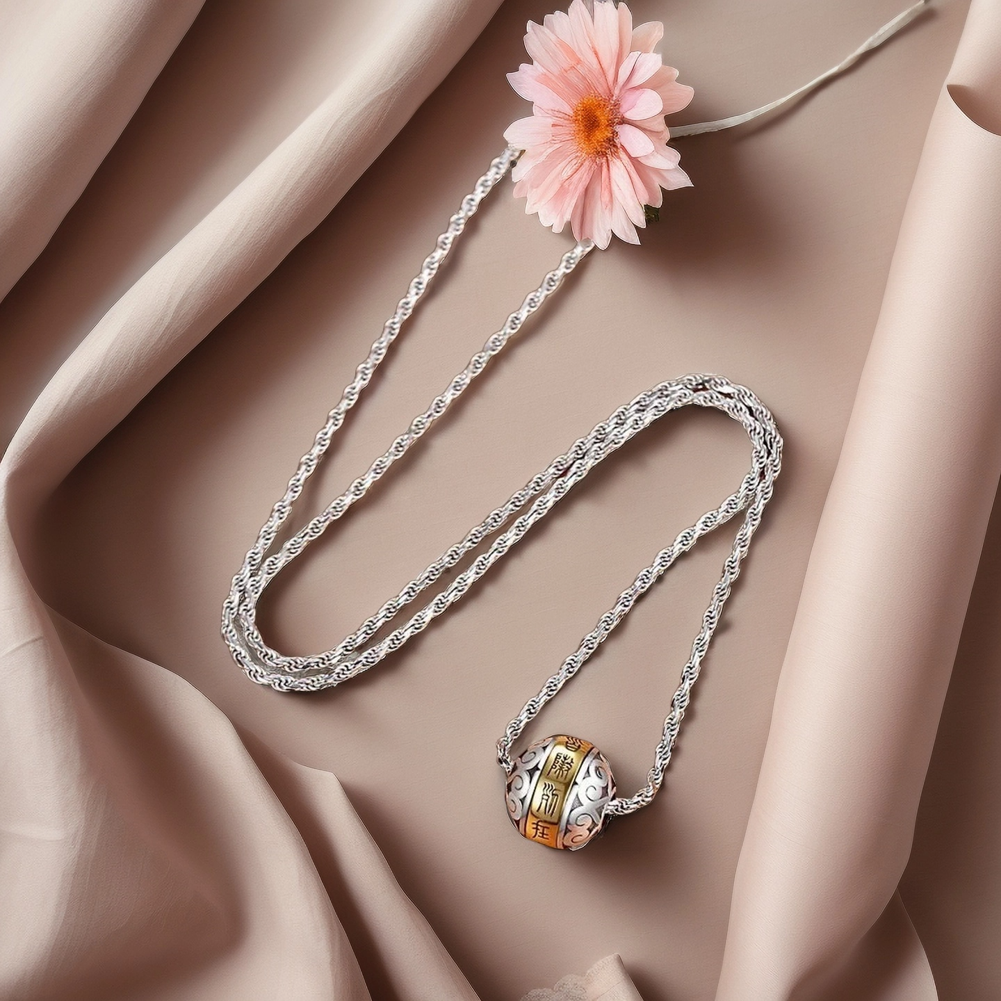 Nine-character Mantra Fortune-Turning Pearl Pendant